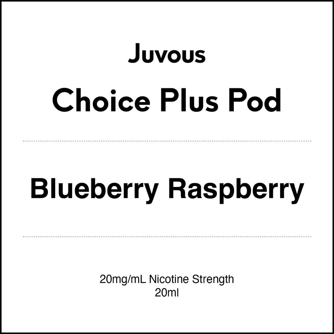 Juvous Choice Plus Vape Pod 20ml - Blueberry Raspberry