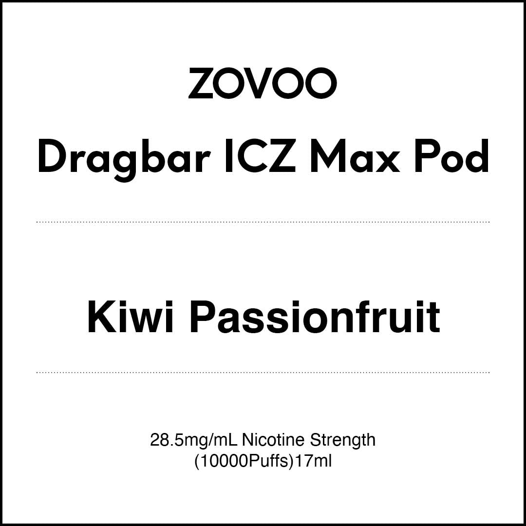 Zovoo Dragbar ICZ Max Prefilled Pod - Kiwi Passionfruit (10000 puffs)