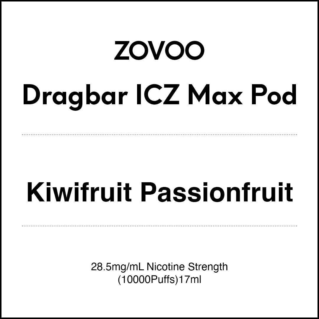 Zovoo Dragbar ICZ Max Prefilled Pod - Kiwifruit Passionfruit 17ml (10000 puffs)