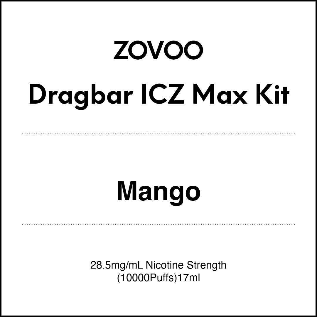 Zovoo Dragbar ICZ Max Starter Kit - Mango (10000 Puff)