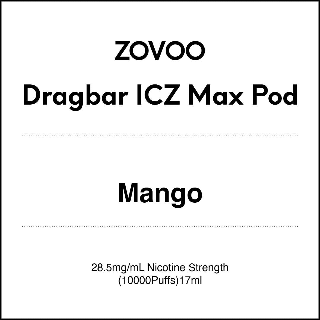 Zovoo Dragbar ICZ Max Prefilled Pod - Mango 17ml (10000 puffs)