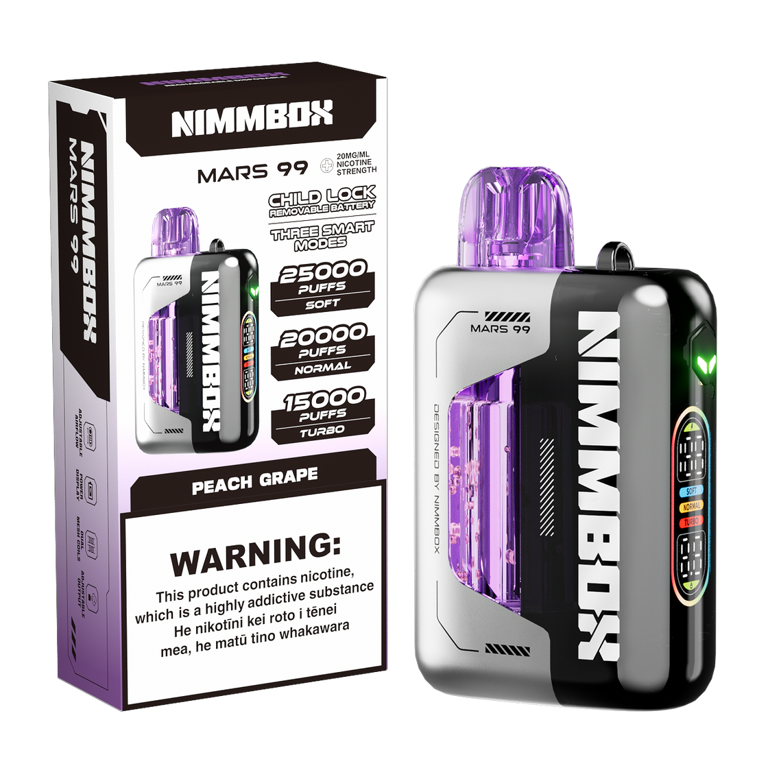 NIMMBOX MARS 99 25000 Puffs - Peach Grape