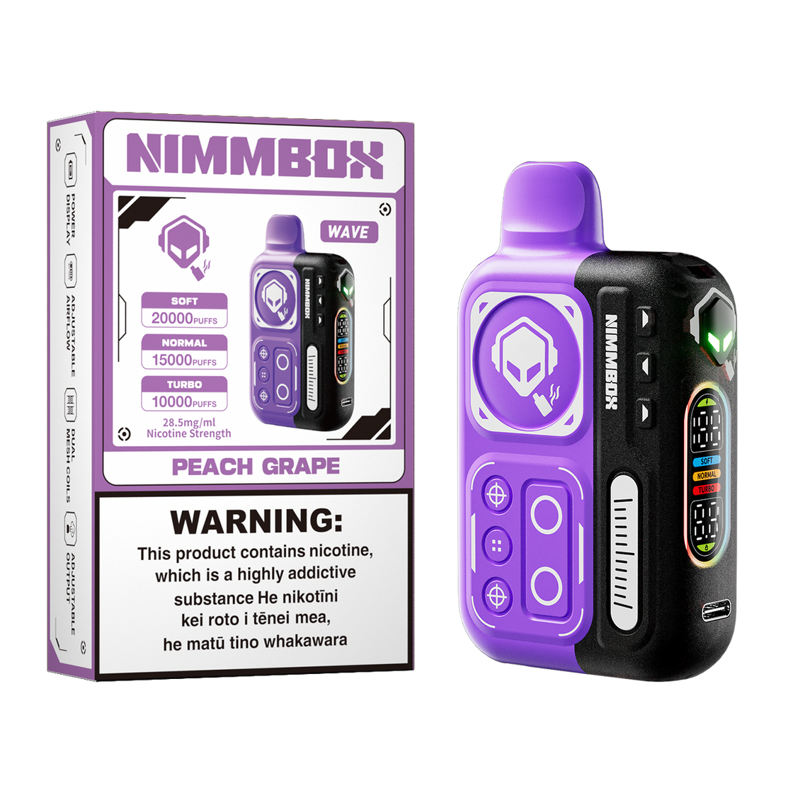 NIMMBOX Wave Starter Kit 20000 Puffs - Peach Grape