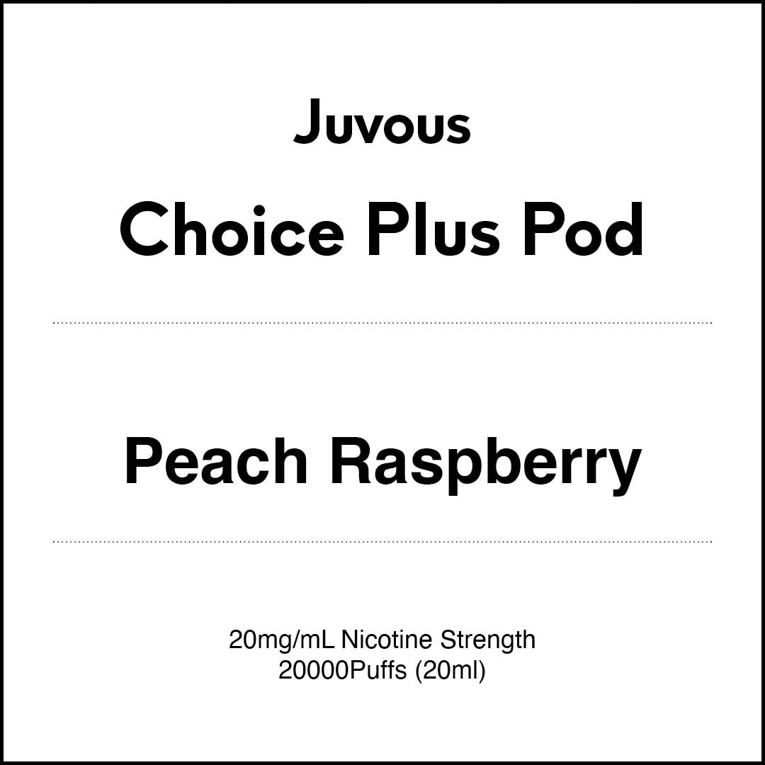 Juvous Choice Plus Vape Pod 20ml - Peach Raspberry (20000 Puffs)