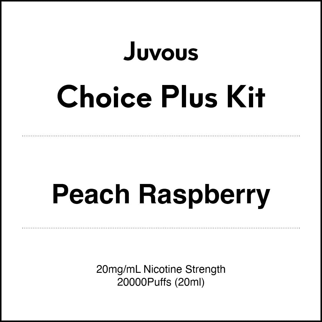 Juvous Choice Plus Vape Kit 20ml - Peach Raspberry (20000 Puffs)