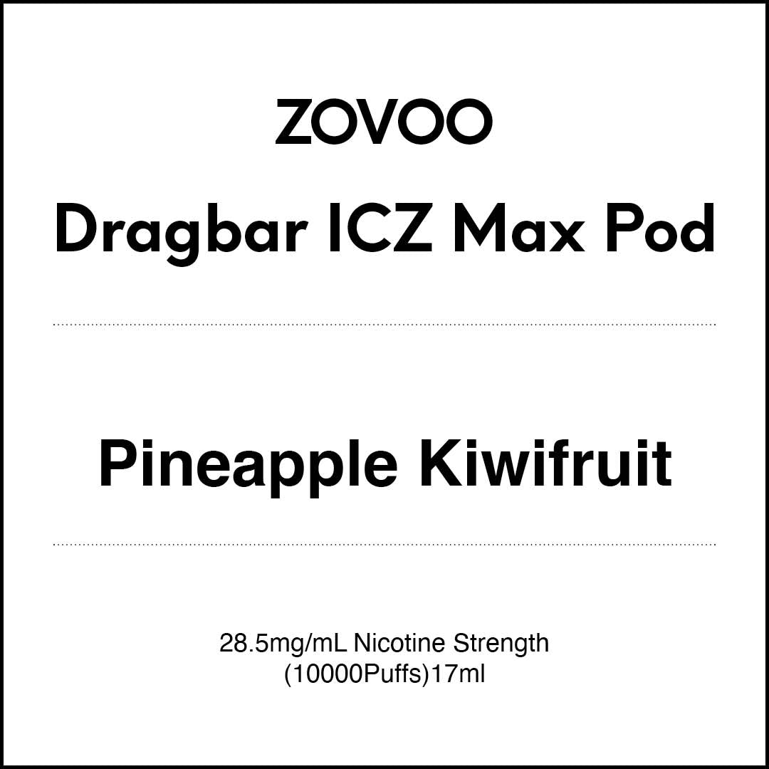 Zovoo Dragbar ICZ Max Prefilled Pod - Pineapple Kiwifruit (10000 puffs)
