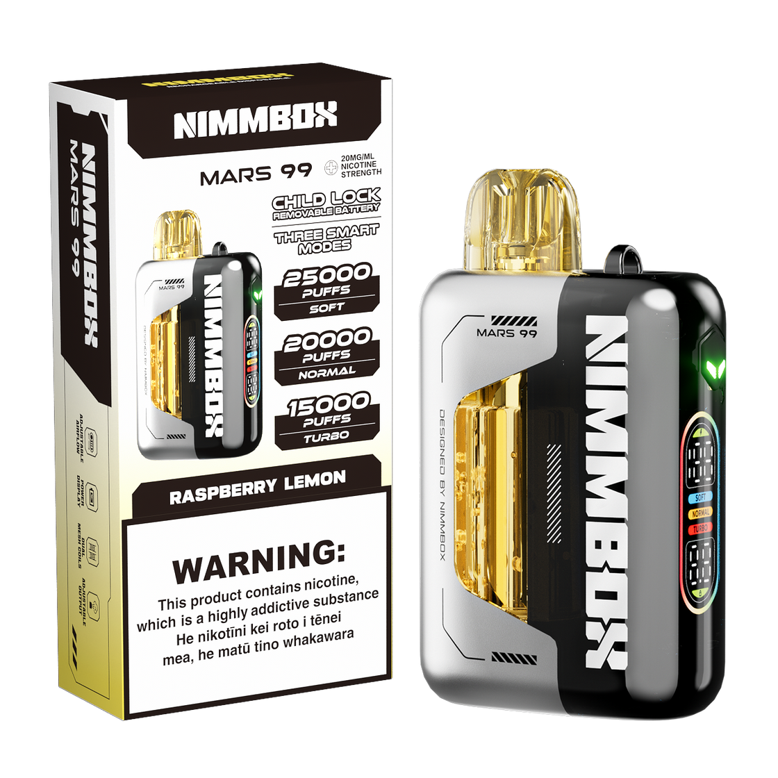 NIMMBOX MARS 99 25000 Puffs - Raspberry Lemon