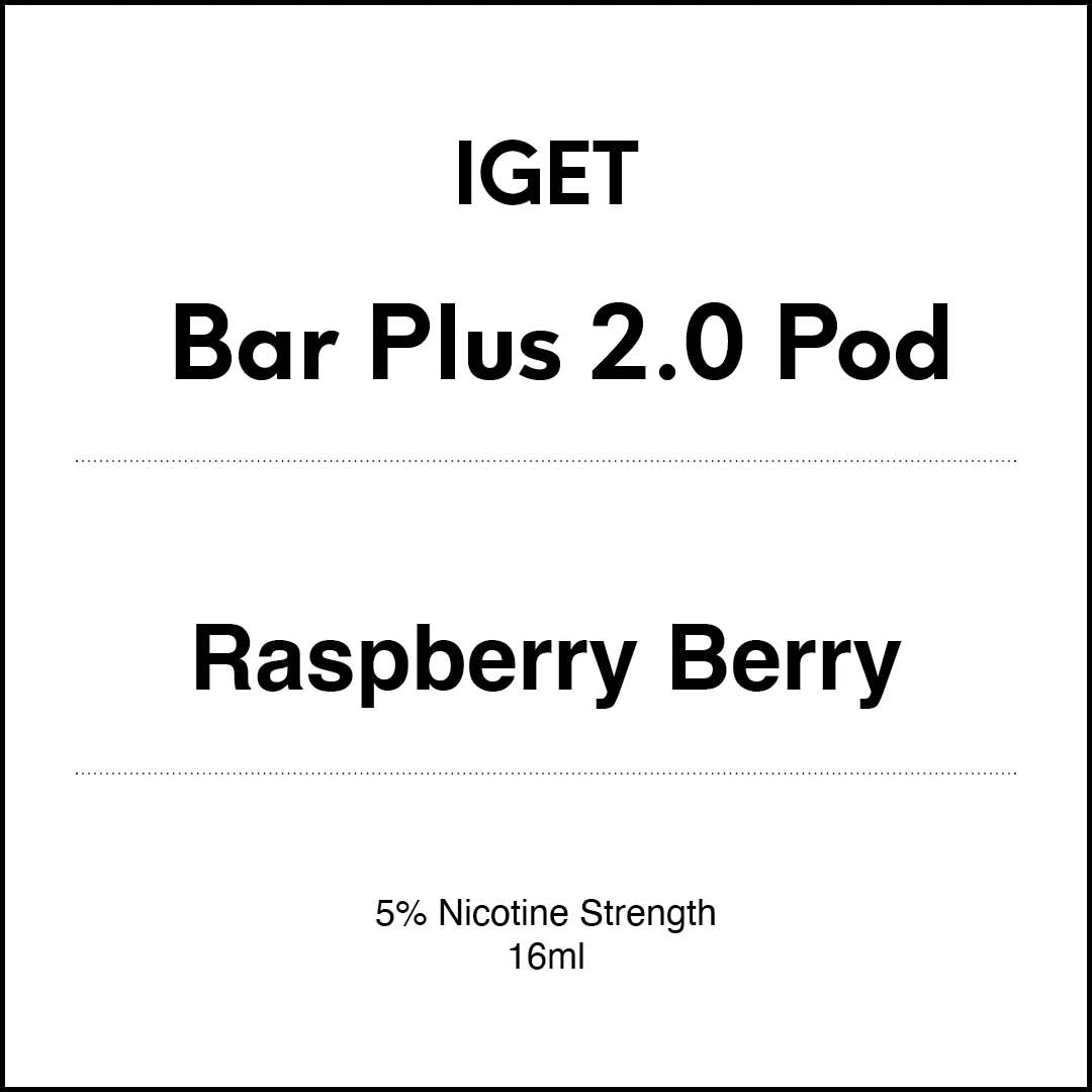 VapeTrend NZ's IGET Bar Plus 2.0 Pod - Raspberry Berry 16ml