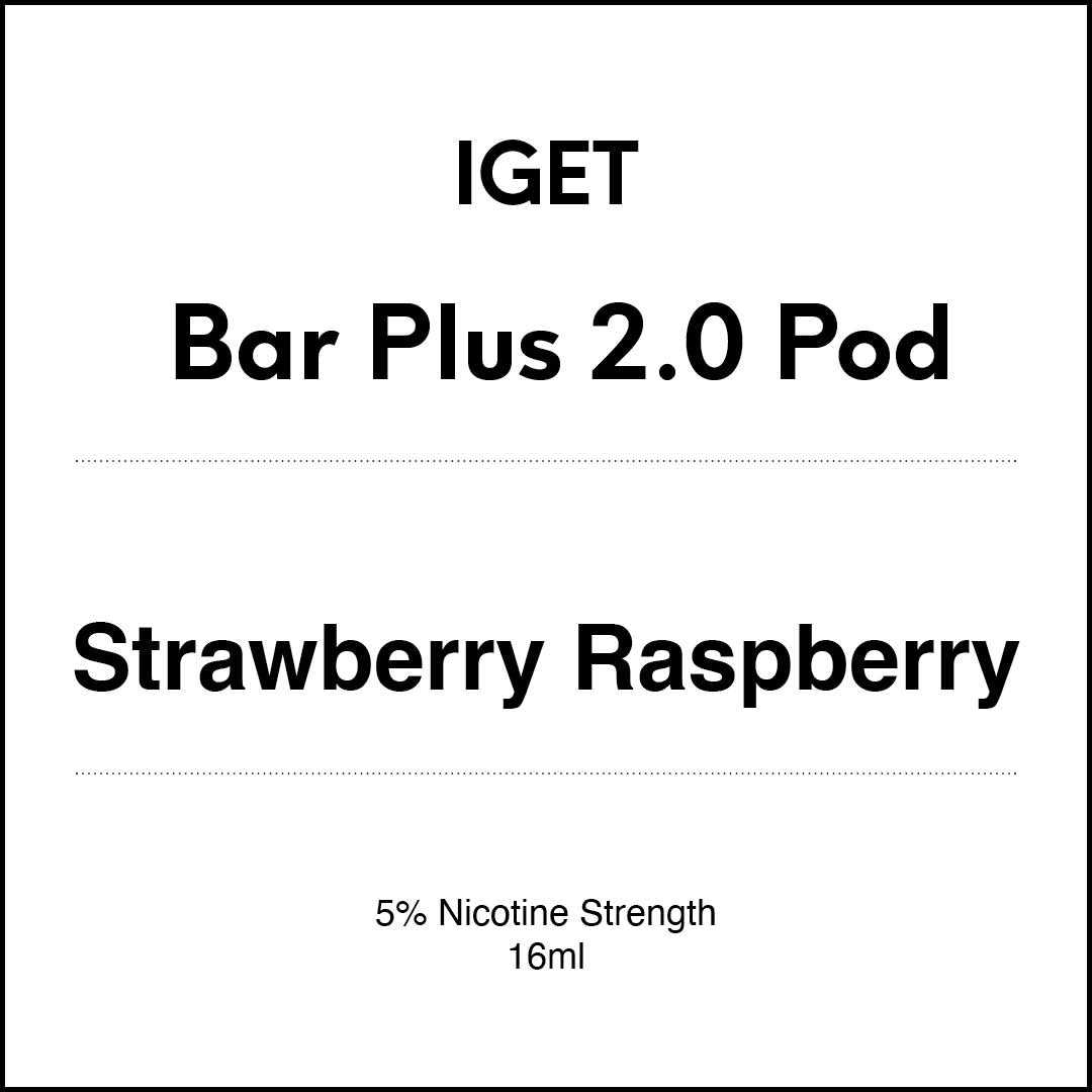 VapeTrend NZ's IGET Bar Plus 2.0 Pod - Strawberry Raspberry 16ml