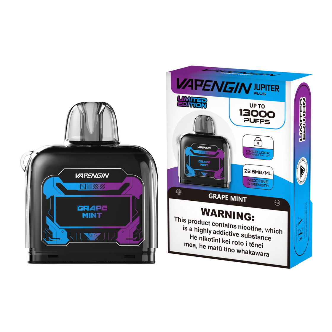 Vapengin Jupiter 2.0 Plus 13000 Puff POD - Grape Mint in VapeTrend NZ Otahuhu