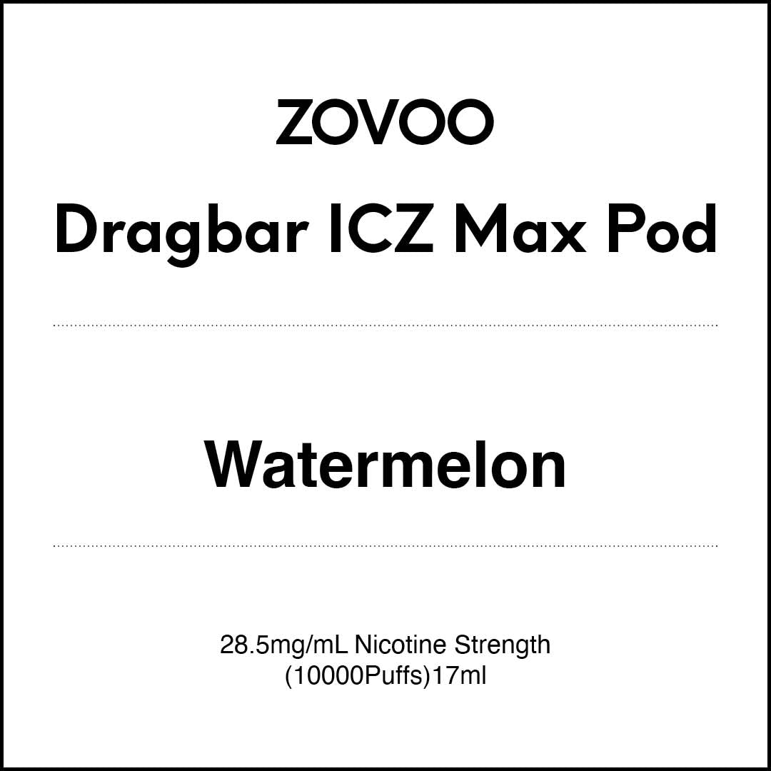 Zovoo Dragbar ICZ Max Prefilled Pod - Watermelon 17ml (10000 puffs)