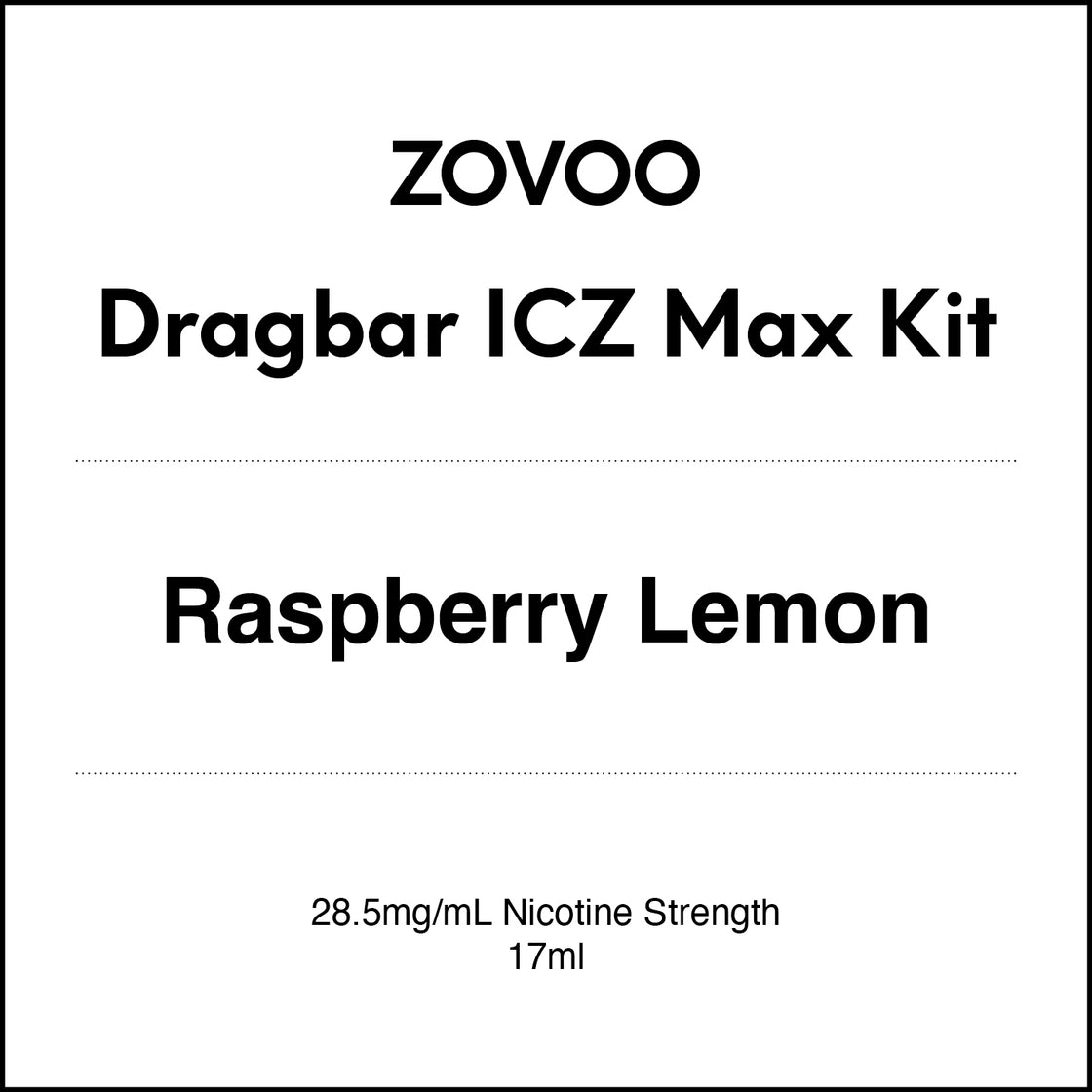Zovoo Dragbar ICZ Max Starter Kit - Raspberry Lemon