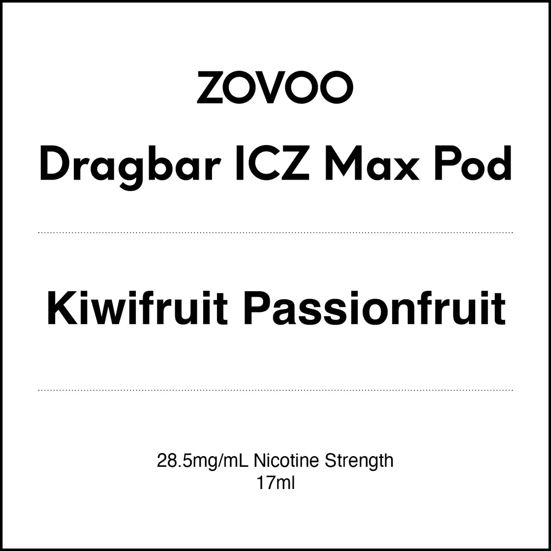 Zovoo Dragbar ICZ Max Prefilled Pod - Kiwifruit Passionfruit