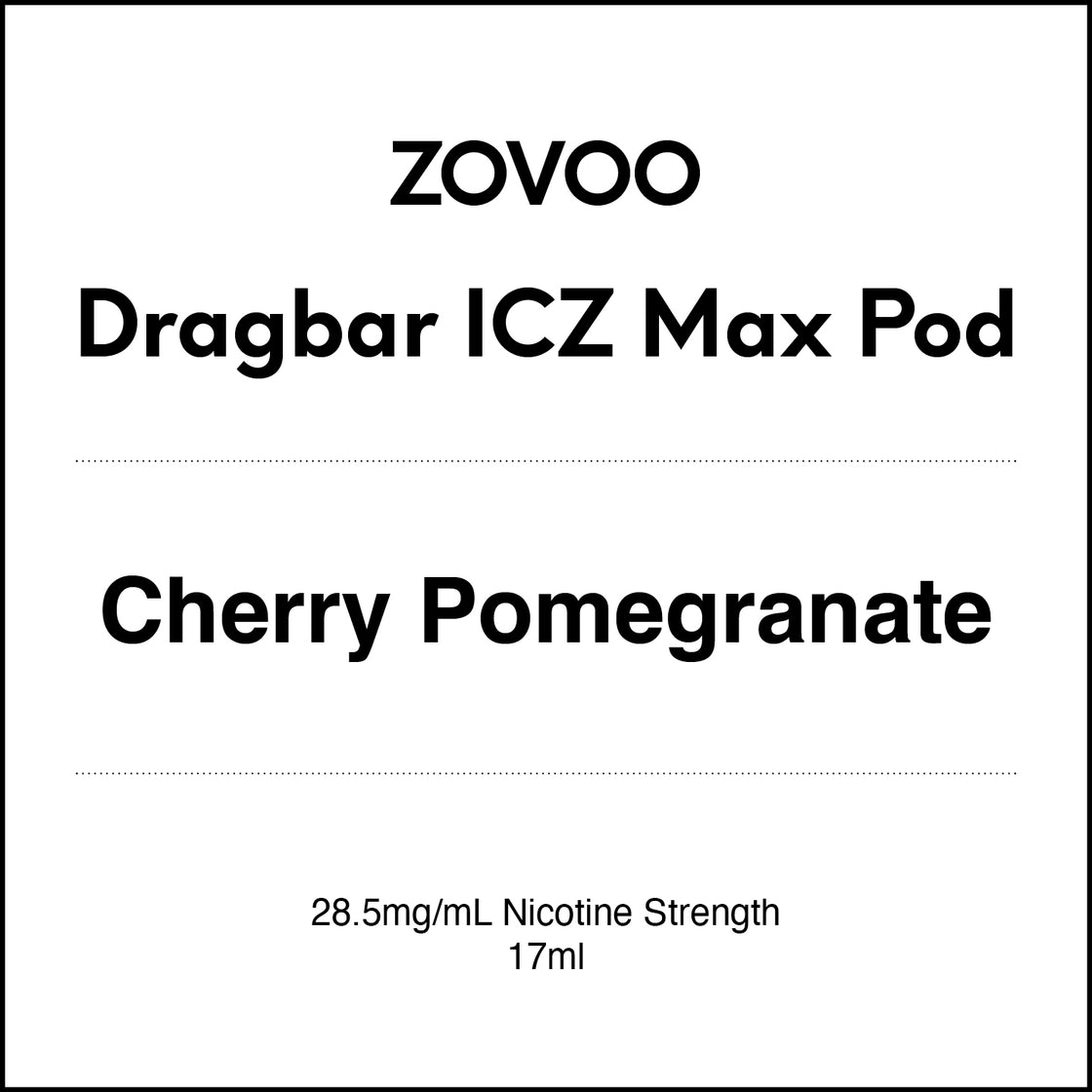 Zovoo Dragbar ICZ Max Prefilled Pod - Cherry Pomegranate