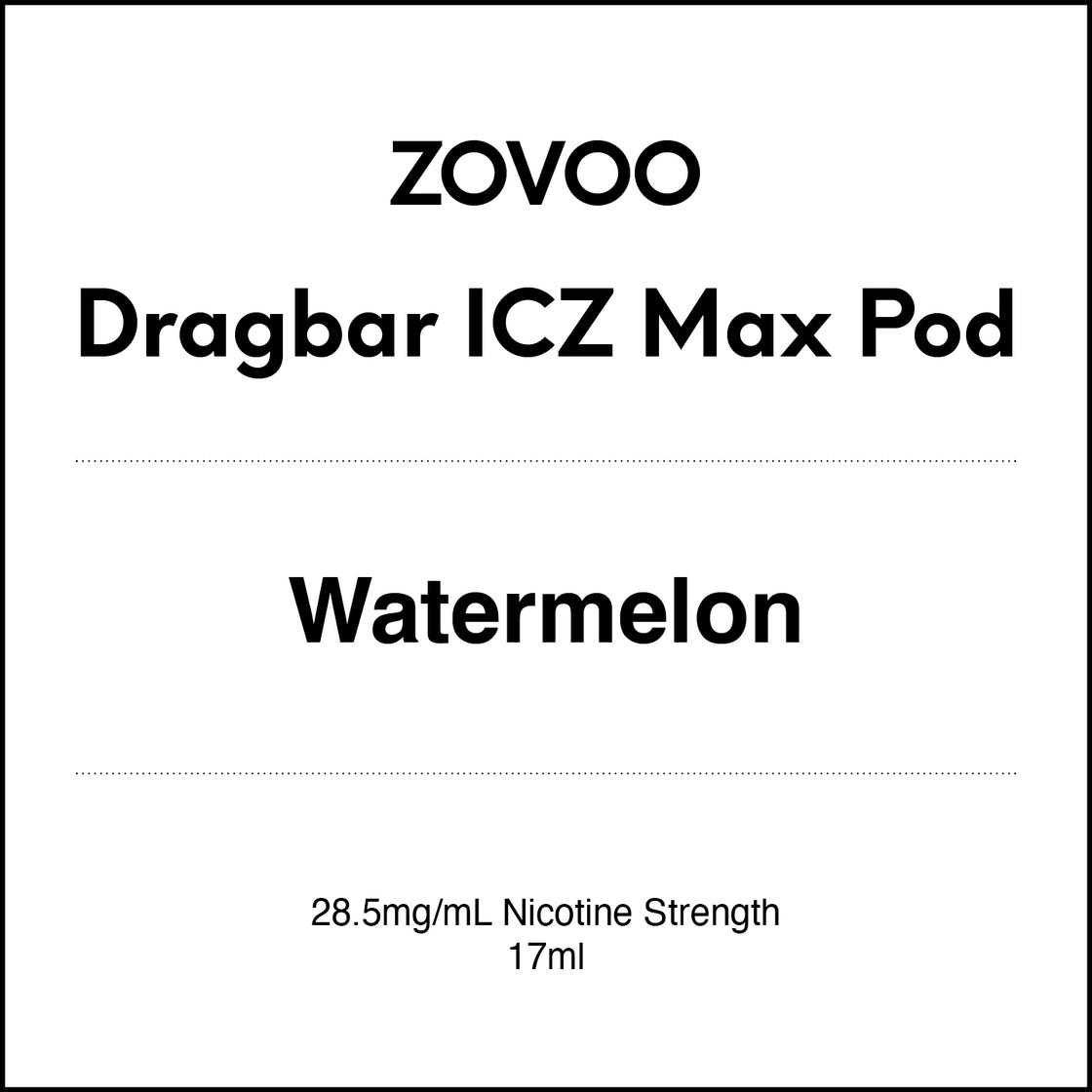 Zovoo Dragbar ICZ Max Prefilled Pod - Watermelon 17ml