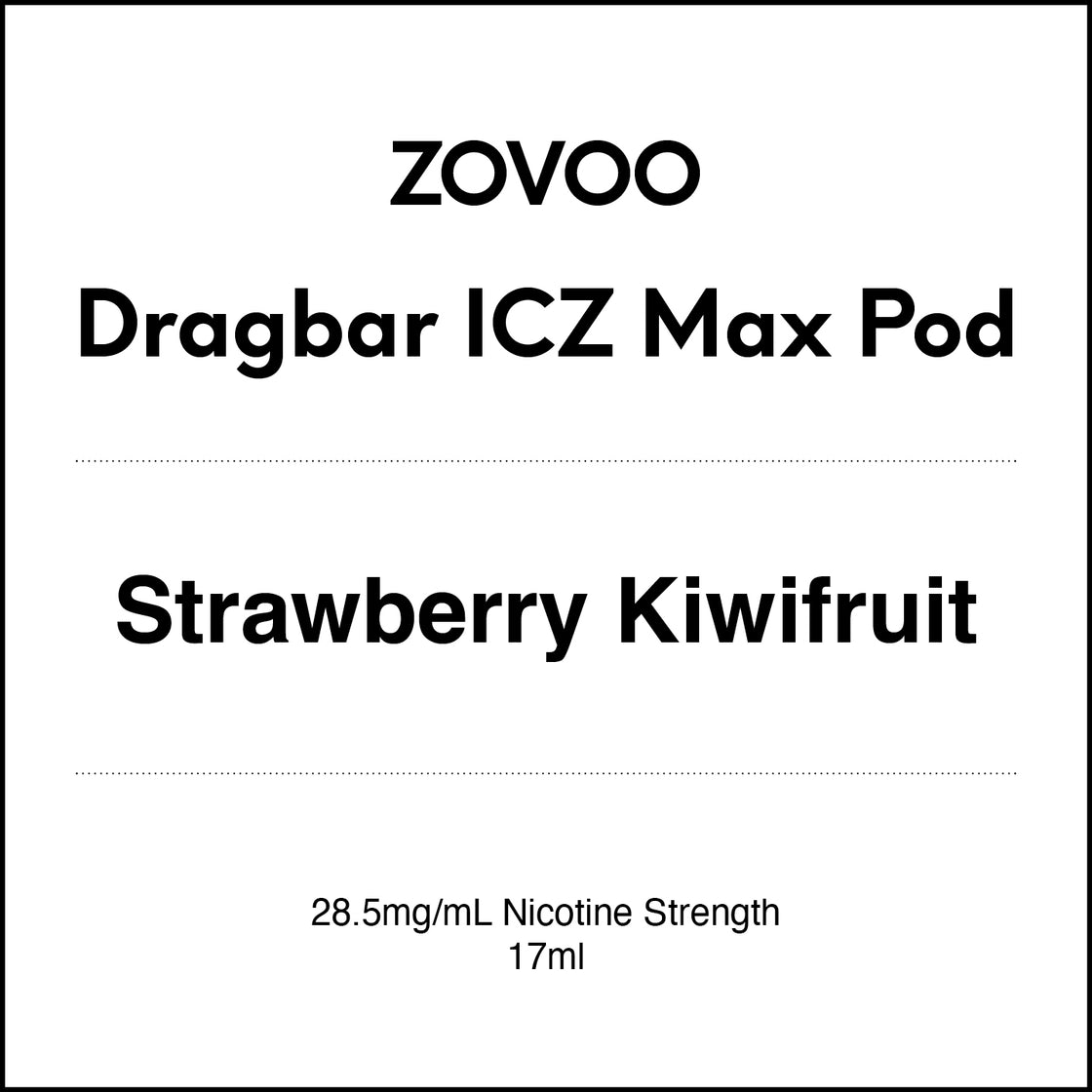 Zovoo Dragbar ICZ Max Prefilled Pod - Strawberry Kiwifruit 17ml