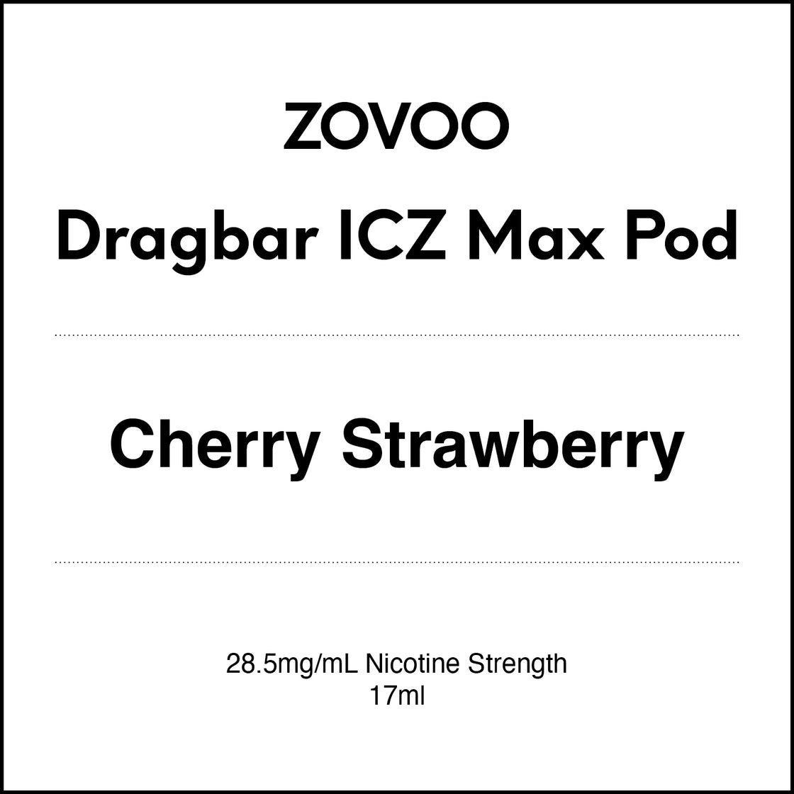 Zovoo Dragbar ICZ Max Prefilled Pod - Cherry Strawberry